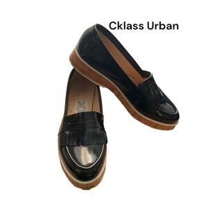 Cklass‎ Black Patent Leather Loafer Slip On Flat Shoe Size 7